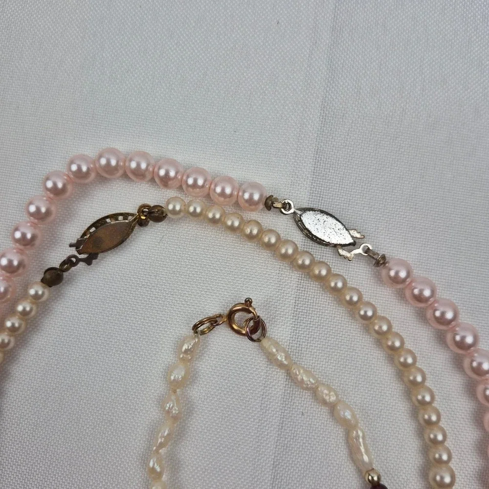 Vtg Pearl Jewelry Lot Necklace 16